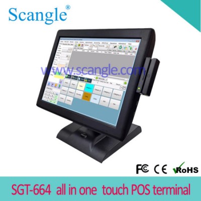 Stylish 15′′ Touch Screen POS System with Card Reader