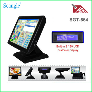 Scangle 15inch Restaurant POS System with VFD Customer Display