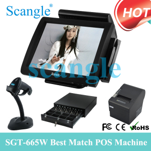 Best Seller! Sgt-665W Win 7 All in One POS Scangle POS System